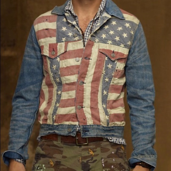 ralph lauren american flag denim jacket